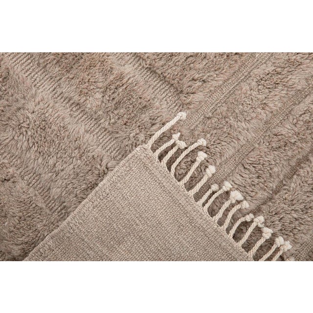 Taupe Premium Oversize Hand-Knotted Wool Rug | 12'9" X 10'1" | One of a Kind For Sale - Image 8 of 8