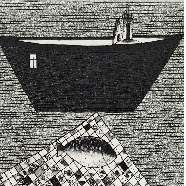 Jerzy Dmitruk, Goldfish on the Way to Work (A Visual Documentation of Miracles), 2021, Etching For Sale - Image 4 of 8