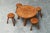 Mid-Century Modern Coffee Table and Stools in Oak, 1940s, Set of 5 For Sale - Image 3 of 13