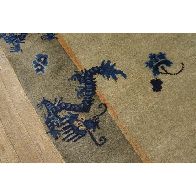 1920s Camel Dragon Floral Antique Chinese Peking Carpet 5' X 7'8" Handknotted Wool Rug For Sale - Image 11 of 12