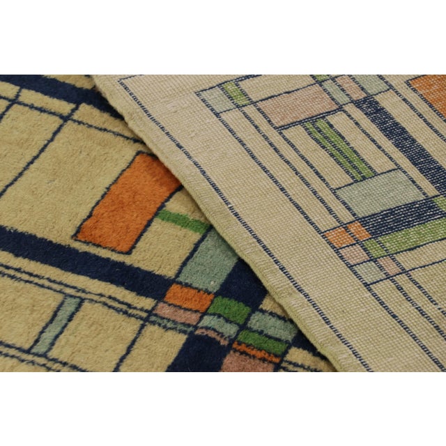 Green Vintage Zeki Müren Rug in Green With Colorful Geometric Pattern - Rug & Kilim For Sale - Image 8 of 8