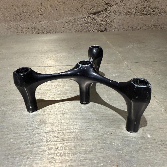 Vintage Candle Holder Cast Alluminum Mid Century Modern Laurids Longborg Era For Sale - Image 10 of 11