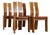 Vintage Italian Wood and Leather Chairs, 1950s, Set of 4 For Sale