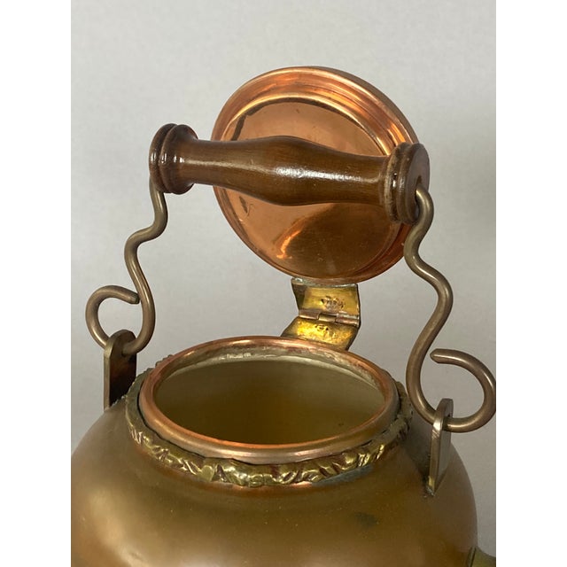 Mexican 1980s Mexican Solid Copper and Brass Teapot For Sale - Image 3 of 5