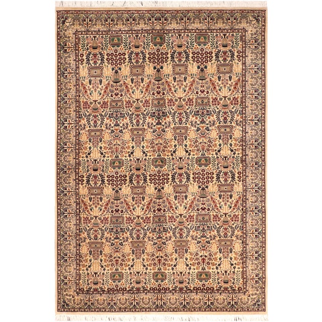 Shabby Chic 1990's Pak-Persian Beige/Grey Wool Rug - 6'1'' X 9'1'' For Sale - Image 9 of 9
