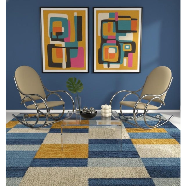 This is a post - modern tubular chromed rocking chair attributed to Maison Jansen. These were manufactured in Italy. It...