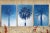 "Desert Palm Trio" Hand Painted Cyanotype Triptych on Watercolor Paper - Set of 3 For Sale In Miami - Image 6 of 8