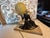 French Art Deco Cold-Painted Table Lamp with Woman Carrying Sphere in Bronze on a Marble Base, 1936 For Sale - Image 9 of 11