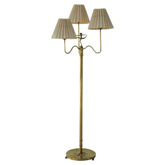 Swedish Grace Floor Lamp in Brass, Sweden, 1940s For Sale - Image 14 of 14