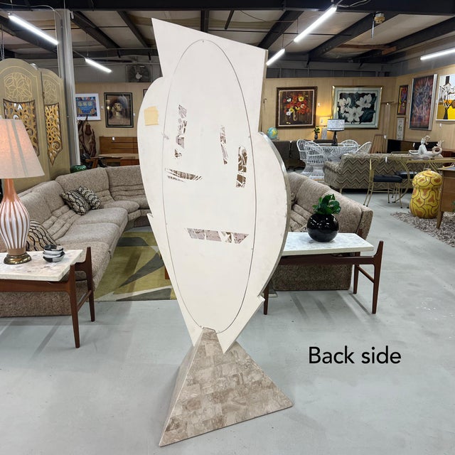 Glass Art Deco Coastal Marquis Collection of Beverly Hills Tessellated Stone Full Length Floor Mirror For Sale - Image 7 of 9