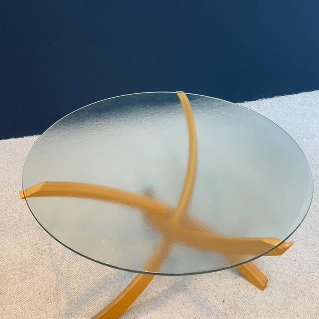 Wood Beech and Glass Coffee Table from Maison Regain, 1970 For Sale - Image 7 of 8