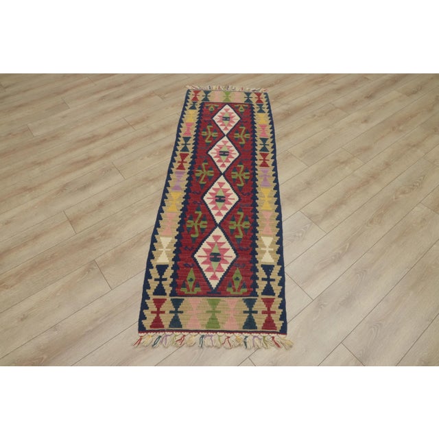 1970s Turkish Tribal Style Handmade Oushak Kilim Runner Rug For Sale - Image 13 of 13