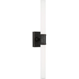 Chapman & Myers for Visual Comfort Signature Owen 22" Double Bath Light in Bronze with White Glass For Sale