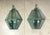 American Pair of Vintage Solid Brass Verdigris Hexagonal Wall Sconces For Sale - Image 3 of 16