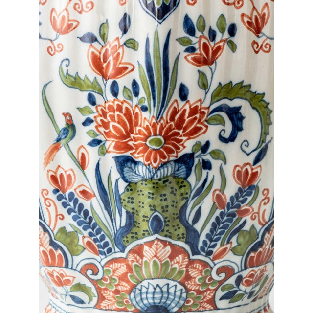 Blue Vintage Delft Polychrome Ceramic Table Lamp from Royal Tichelaar Makkum, 1940s For Sale - Image 8 of 14