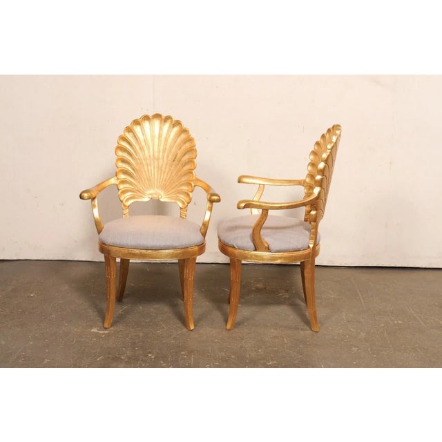 Italian Late 20th Century Italian Gold Grotto Pair Armchairs For Sale - Image 3 of 9