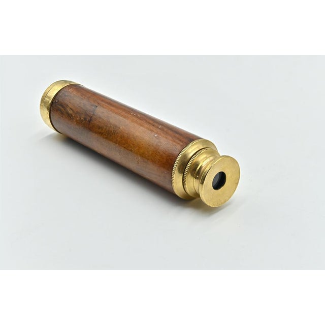 Vintage Telescope in Bronze and Wood, Italy, Early 20th Century For Sale - Image 3 of 6