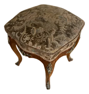 1890's Baroque Floral Fabric Seat