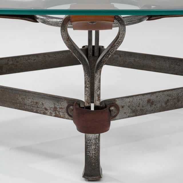 1950s French Brutalist Glass Coffee Table By Jacques Adnet For Sale - Image 9 of 18