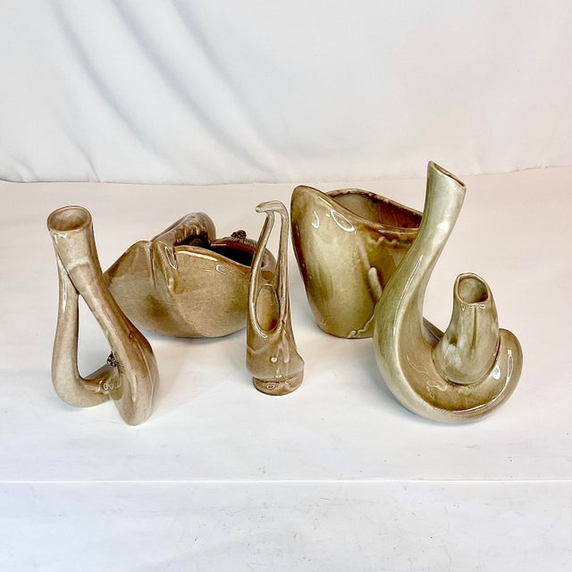 Ceramic 1980s Vintage Arts & Crafts Boho Chic Studio Pottery Vase & Planter Collection - Set of 5 For Sale - Image 7 of 13