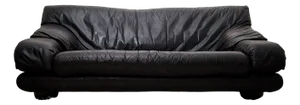 Black Leather Sofa from Manufacturer Wiener Werkstätte, 1970s