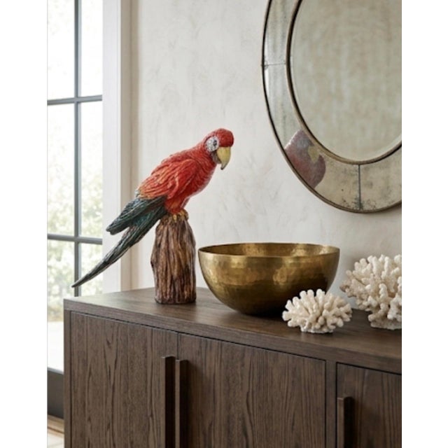 Vintage Italian Hand-Painted Ceramic Scarlet Macaw Parrot Sculpture For Sale - Image 11 of 12