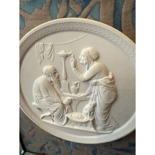 Mid 20th Century Vintage Neo Classic Characters Porcelain Plate Framed in Mirror For Sale - Image 5 of 6