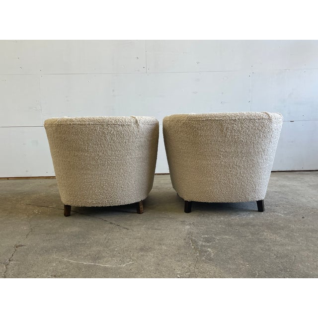 Viggo Boesen Danish Club Chairs with Beechwood Frames by Viggo Boesen, 1940s, Set of 2 For Sale - Image 4 of 9