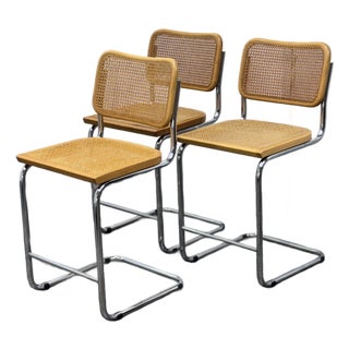 Marcel Breuer Cesca Counter Stools, Set of Three For Sale