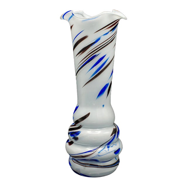 1950's Tall Vintage Murano Flower Vase For Sale