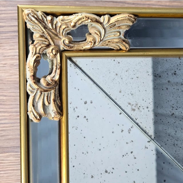 Two LaBarge Venetian Style Square Gold Gilt Wall Mirrors For Sale - Image 9 of 14