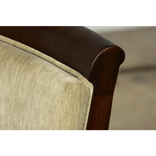 Wood Set of 8 French Art Deco Walnut Dining Chairs in Sprout Green, 1930s For Sale - Image 7 of 18