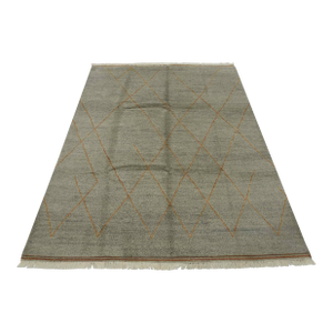 Moroccan Rug 8'3'' X 9'11'' Gray Wool Contemporary Hand-Knotted Carpet