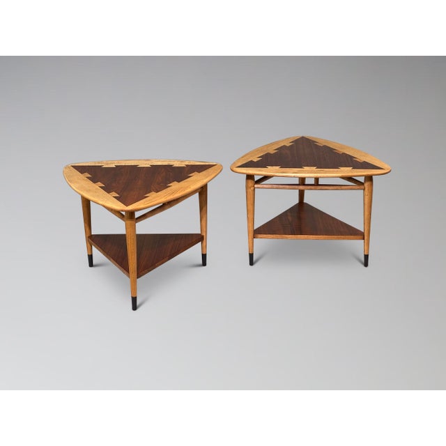 Altavista Lane Restored Pair of Lane Acclaim Guitar Pick Side Tables Triangle Wedge End Tables For Sale - Image 4 of 15