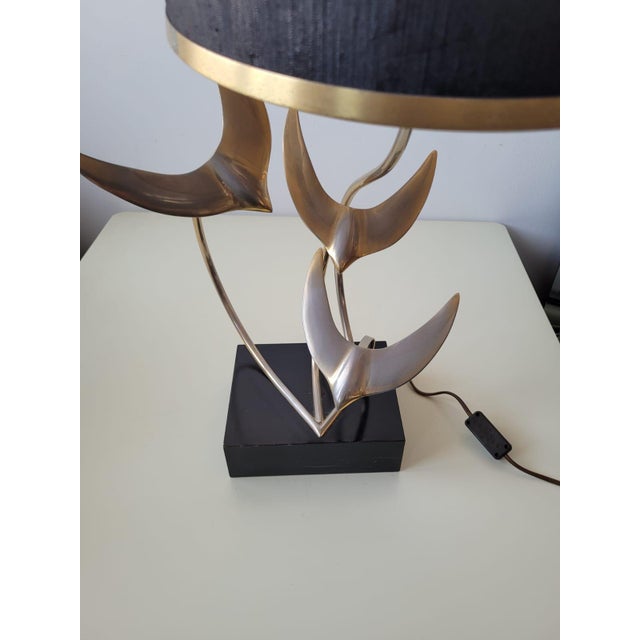 Black Flight of Wild Geese Sculpture Lamp, France, 1970s For Sale - Image 8 of 18