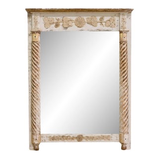 Antique 19th Century French Mirror with Original Paint and Glass For Sale