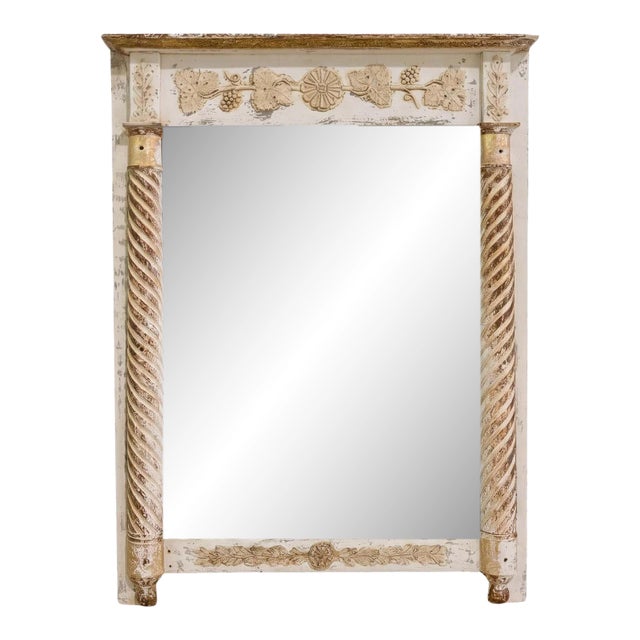 Antique 19th Century French Mirror with Original Paint and Glass For Sale