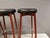 Teak Bar Stools with Black Imitation Leather Seats and Chrome-Plated Metal Footrests from Spøttrup Møbelfabrik, Denmark, 1960s, Set of 4 For Sale - Image 6 of 11