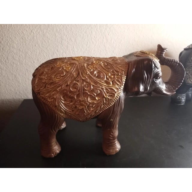 Hand Crafted Resin Circus Elephant Figurine - a Pair For Sale In Dallas - Image 6 of 7