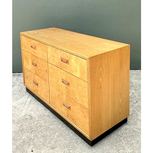 Wood Vintage Henredon "Scene Two" Burl Wood Six-Drawer Dresser For Sale - Image 7 of 12