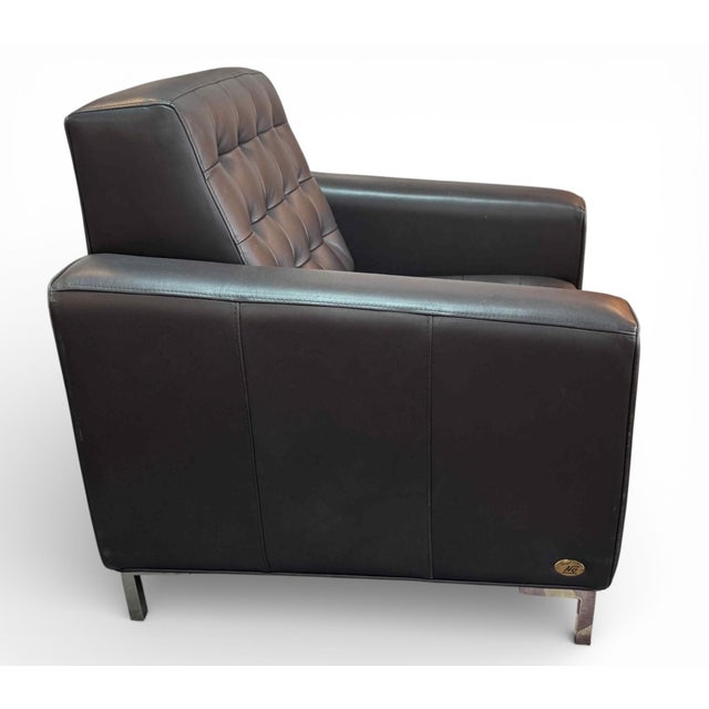 2020s Design Ns Tufted Leather Lounge Chair For Sale - Image 5 of 9