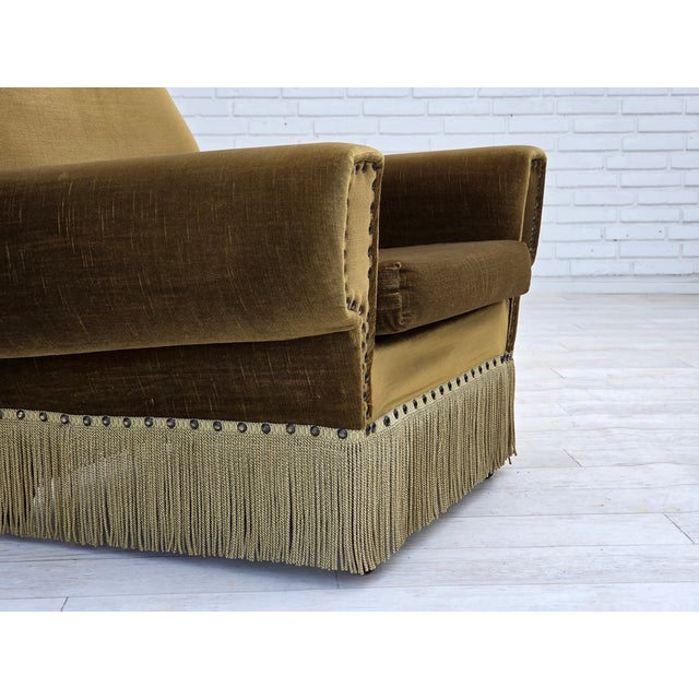 Vintage Danish Chair in Green Furniture Velour and Ash, 1970s For Sale - Image 4 of 13