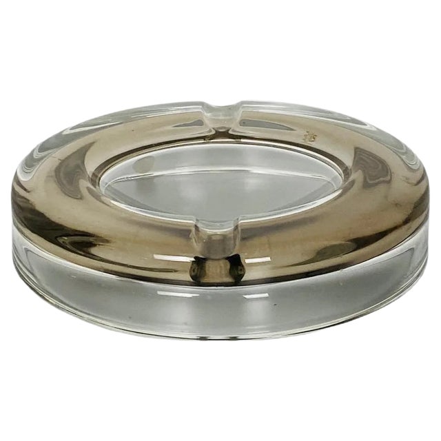 Mid-Century Modern Italian Glass Ashtray with Internal Decoration, 1970s For Sale