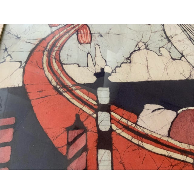 20th Century Paula Mae Green Gondala Ride Batik Art For Sale - Image 12 of 12