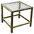 Metal Vintage French Golden Glass and Brass Side Table, 1970s For Sale - Image 7 of 14