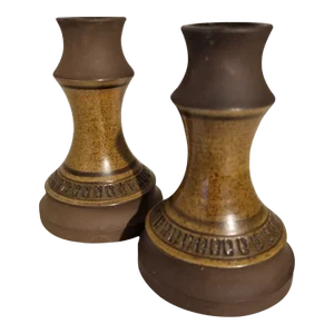 Pair of Mid-Century Ceramic Candle Holders by Ulla Winblad for Alingsås, 1960s
