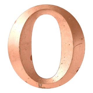 Vintage Copper Colour Letter O, 1970s For Sale