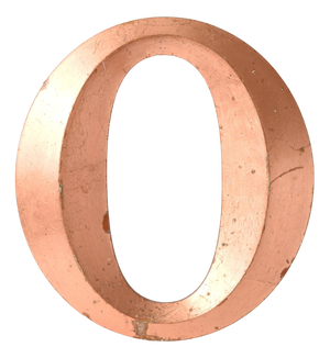 Vintage Copper Colour Letter O, 1970s