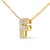 Contemporary 10K Yellow Gold Diamond Accent "F" Initial Bubble Pendant Necklace For Sale - Image 3 of 5
