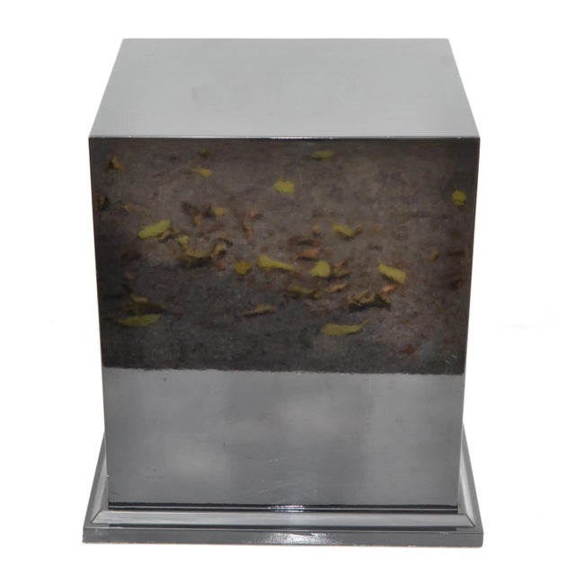 Black Gloss Finished Rectangle Pedestal Table Sculpture Stand Column Midcentury For Sale - Image 4 of 13